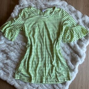 Splendid Striped Ruffle Sleeve Tee